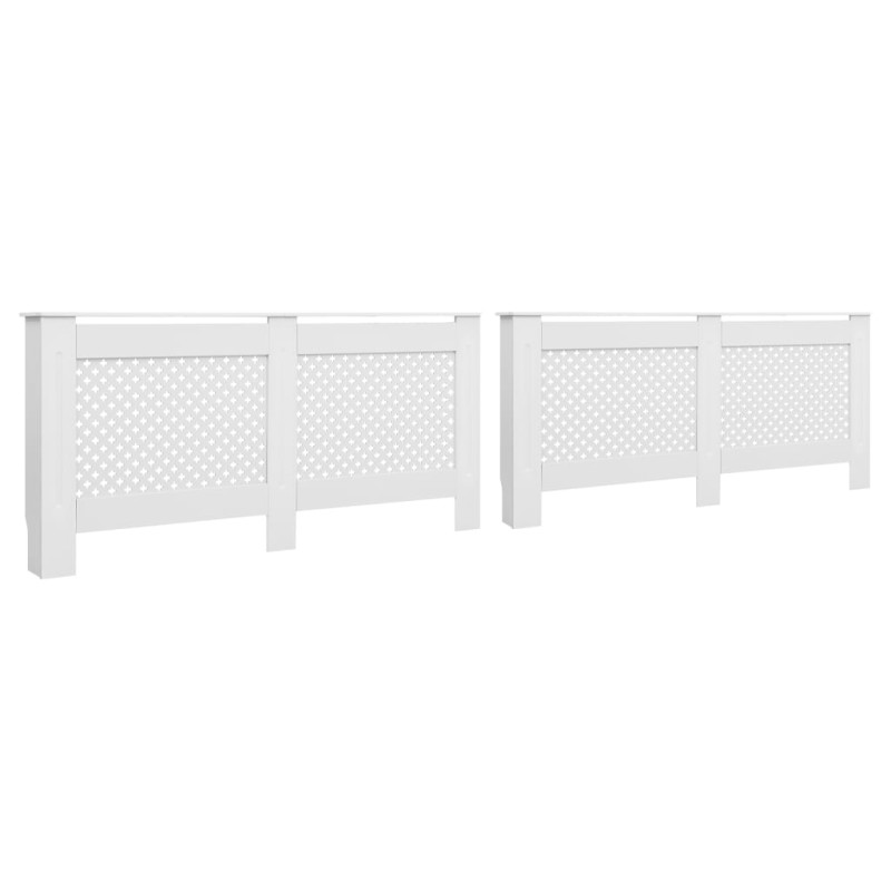 Coberturas de radiador 2 pcs 172x19x81,5 cm MDF branco-Acessórios para aquecedores-Home Retail