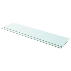 Prateleiras 2 pcs 110x25 cm vidro transparente