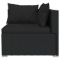 5 pcs conjunto lounge de jardim c/ almofadões vime PE preto