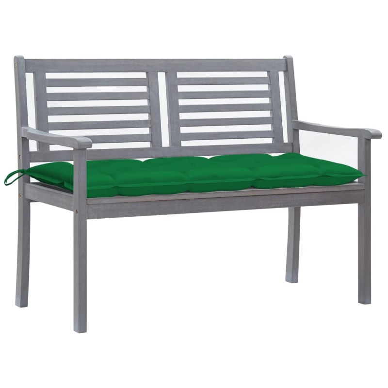 Banco de jardim 2 lugares c/ almofadão 120 cm eucalipto cinza-Bancos de jardim-Home Retail