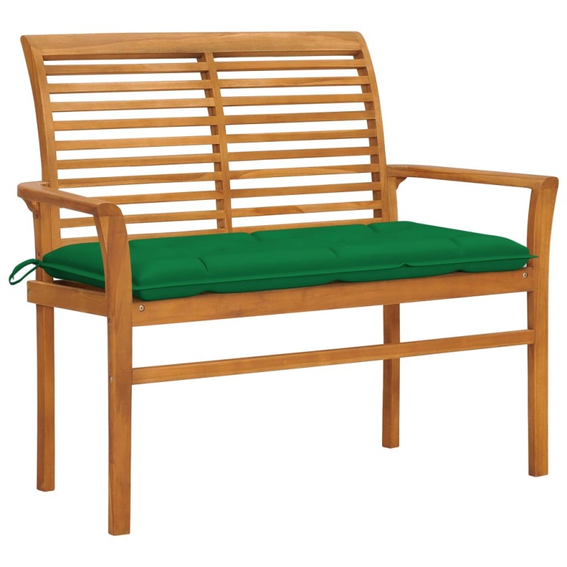 Banco de jardim c/ almofadão verde 112 cm teca maciça-Bancos de jardim-Home Retail