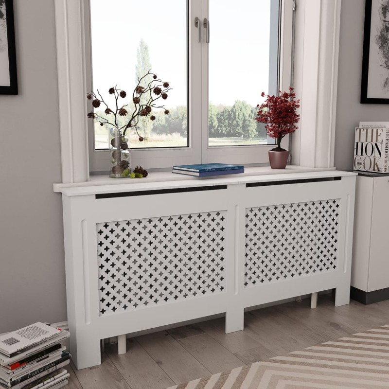 Cobertura de radiador 172x19x81,5 cm MDF branco-Acessórios para aquecedores-Home Retail