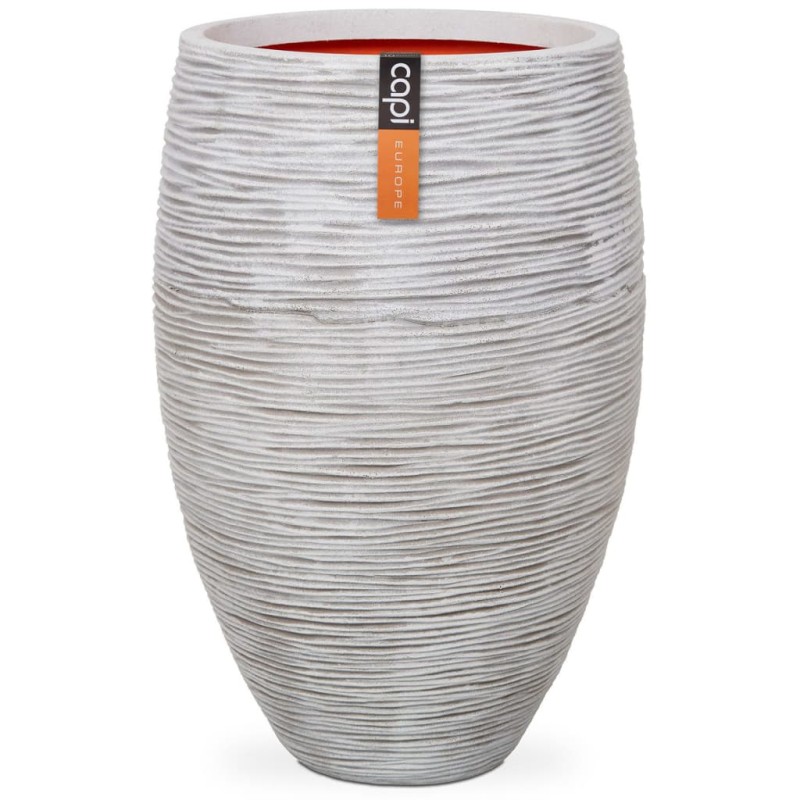 Capi Vaso Nature Rib elegante Deluxe 40x60 cm marfim KOFI1131-Vasos e floreiras-Home Retail