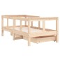 Estrutura de cama infantil c/ gavetas 70x140 cm pinho maciço