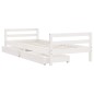 Estrutura cama infantil c/ gavetas 90x200cm pinho maciço branco