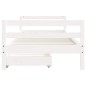 Estrutura cama infantil c/ gavetas 90x200cm pinho maciço branco