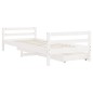 Estrutura cama infantil c/ gavetas 90x200cm pinho maciço branco