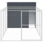 Casota p/ cães c/ parque 214x457x181 cm aço galvaniz. antracite