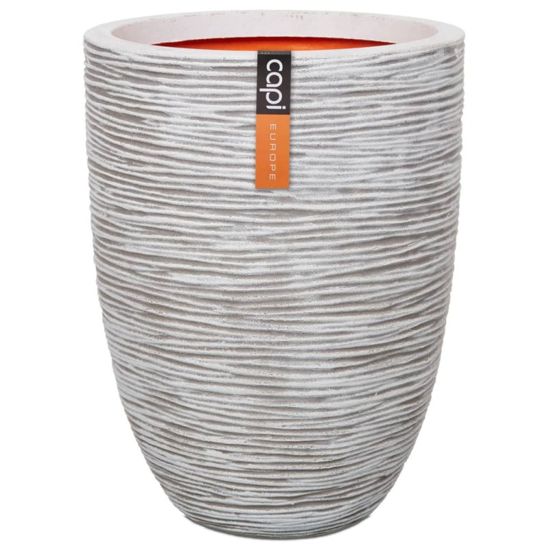 Capi Vaso elegante e baixo Nature Rib 36x47 cm marfim KOFI782-Vasos e floreiras-Home Retail