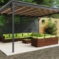 12 pcs conjunto lounge de jardim c/ almofadões vime PE castanho