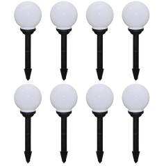 Candeeiros de exterior 8 pcs LED 15 cm com estacas de enterrar