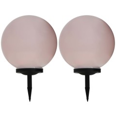 Candeeiro solar de exterior LED 2 pcs esférico 40 cm RGB