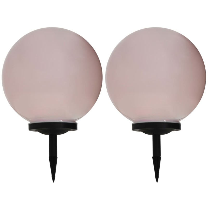 Candeeiro solar de exterior LED 2 pcs esférico 40 cm RGB-Iluminação de exterior-Home Retail