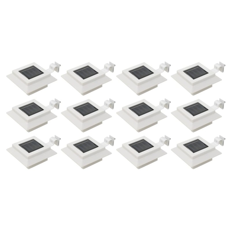 Candeeiro de exterior solar LED 12 pcs branco quadrado 12 cm-Iluminação de exterior-Home Retail