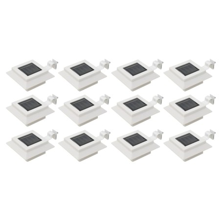 Candeeiro de exterior solar LED 12 pcs branco quadrado 12 cm