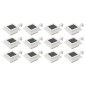 Candeeiro de exterior solar LED 12 pcs branco quadrado 12 cm