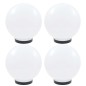 Candeeiros esféricos LED 4 pcs 25 cm PMMA