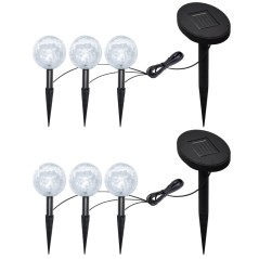 Candeeiros de jardim 6 pcs LED com estacas e painéis solares