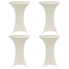 Capa para mesa de pé elástica Ø70 cm 4 pcs cor creme