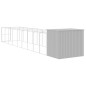 Casota cães c/ parque 214x1069x181 cm aço galvaniz. cinza-claro