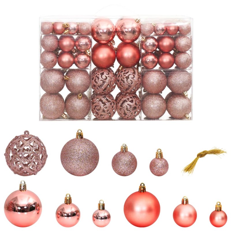 Enfeites de Natal 100 pcs 3 / 4 / 6 cm rosa-Enfeites do Feriados-Home Retail