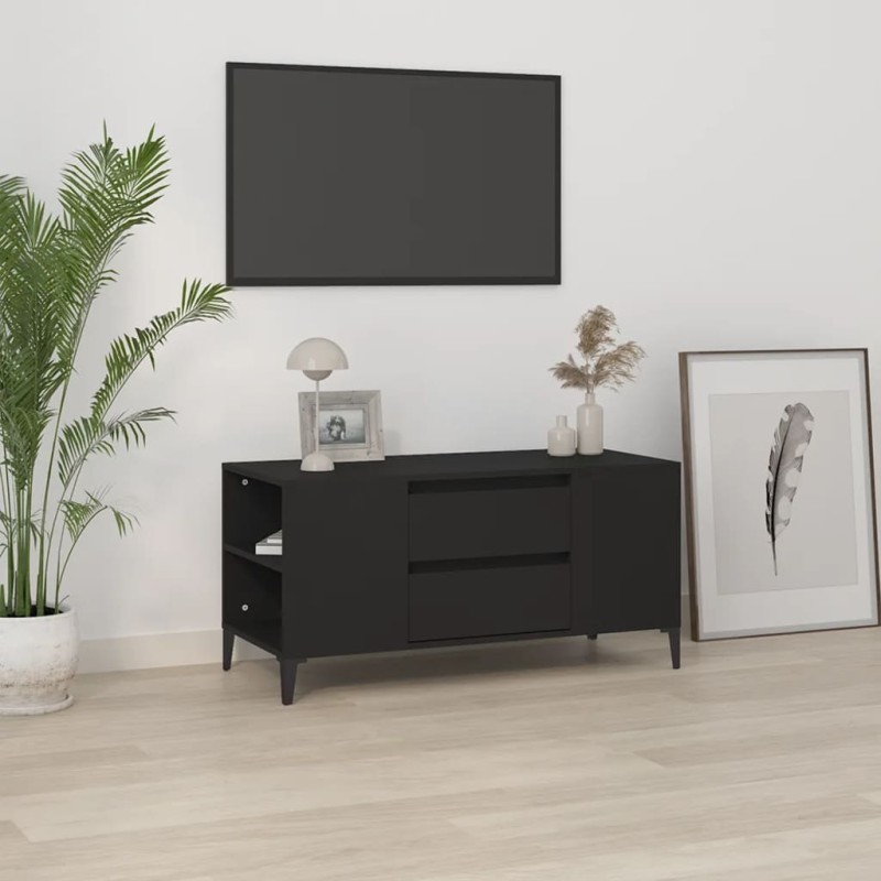 Móvel para TV 102x44,5x50 cm derivados de madeira preto-Móveis de TV-Home Retail