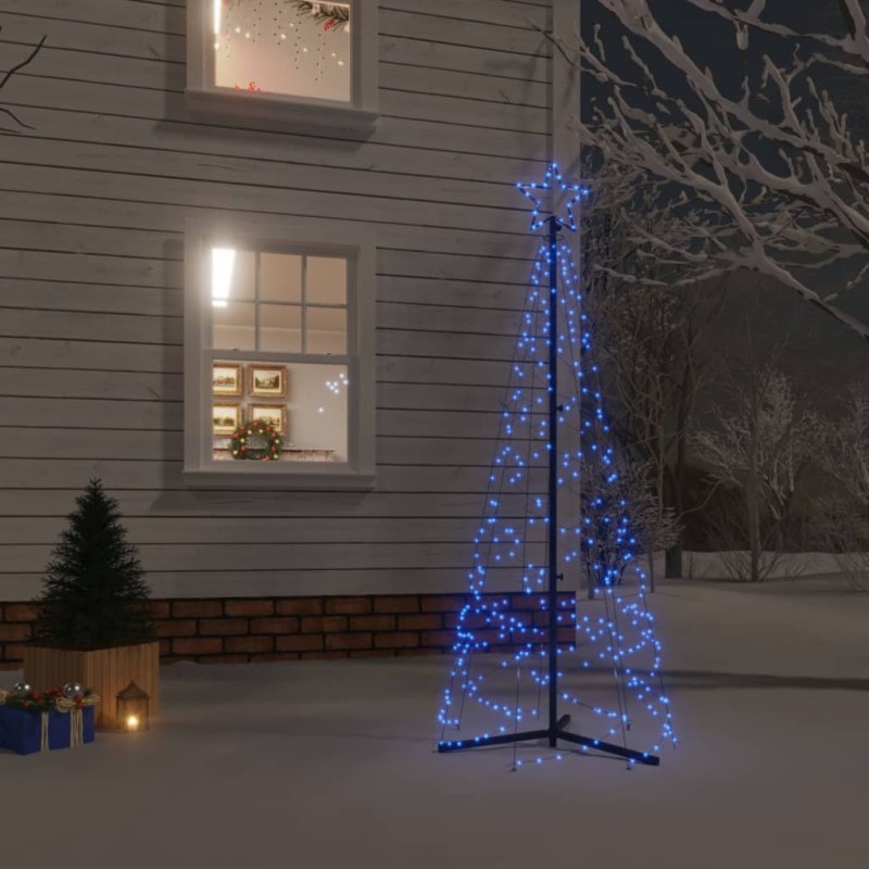 Árvore de Natal em cone 200 luzes LED 70x180 cm azul-Árvores de Natal-Home Retail