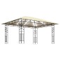 Gazebo c/ mosquiteiro e cordões luzes LED 4x3x2,73m creme