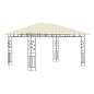 Gazebo c/ mosquiteiro e cordões luzes LED 4x3x2,73m creme