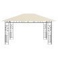 Gazebo c/ mosquiteiro e cordões luzes LED 4x3x2,73m creme