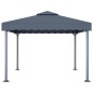 Gazebo com cordões de luzes LED 300x300 cm alumínio antracite