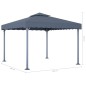 Gazebo com cordões de luzes LED 300x300 cm alumínio antracite