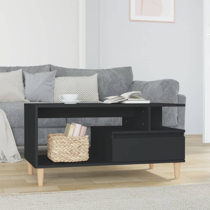 Mesa de centro 90x49x45 cm derivados de madeira preto-Mesas de centro-Home Retail