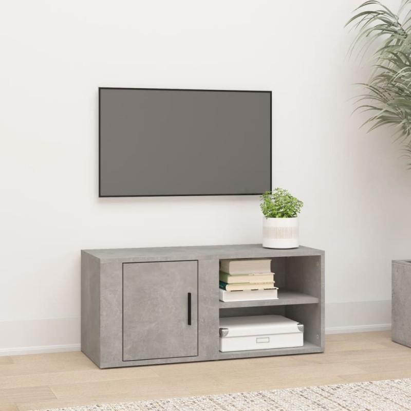 Móvel de TV 80x31,5x36 cm derivados de madeira cinzento cimento-Móveis de TV-Home Retail