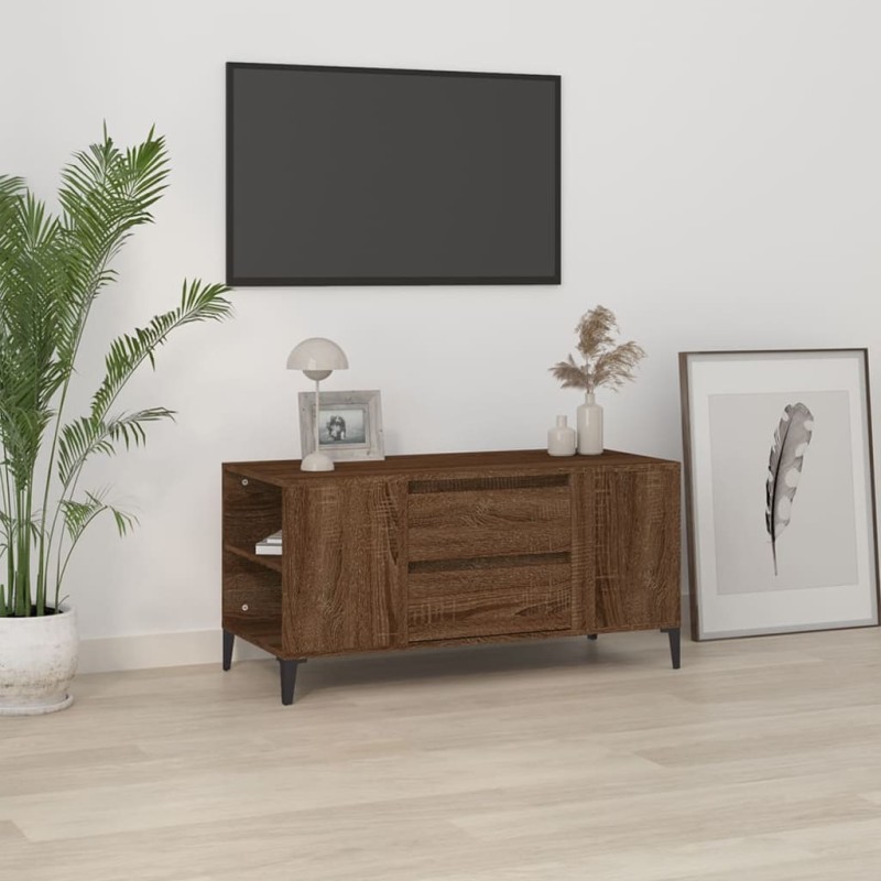 Móvel p/ TV 102x44,5x50 cm derivados madeira carvalho castanho-Móveis de TV-Home Retail