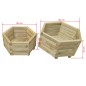 Conjunto canteiro elevado de jardim 2 pcs pinho impregnado