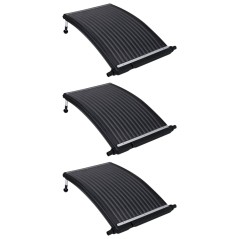 Painéis de aquecimento solar curvos p/ piscina 3 pcs 110x65 cm