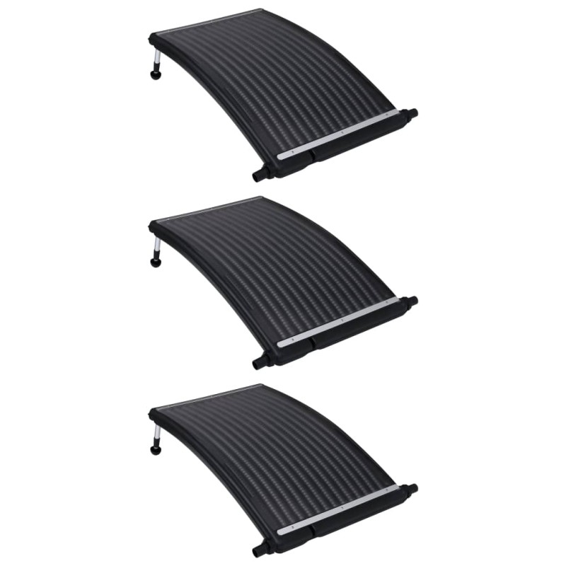 Painéis de aquecimento solar curvos p/ piscina 3 pcs 110x65 cm-Aquecedores de piscinas-Home Retail