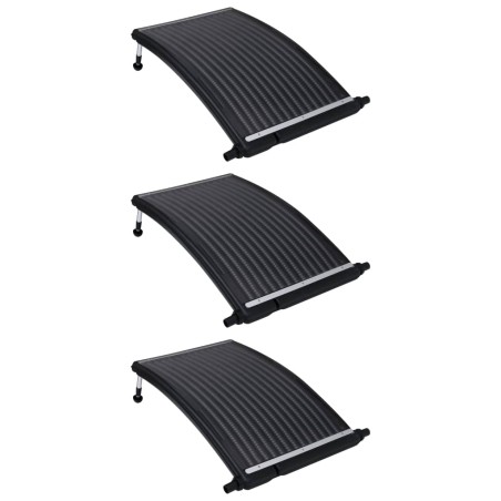 Painéis de aquecimento solar curvos p/ piscina 3 pcs 110x65 cm