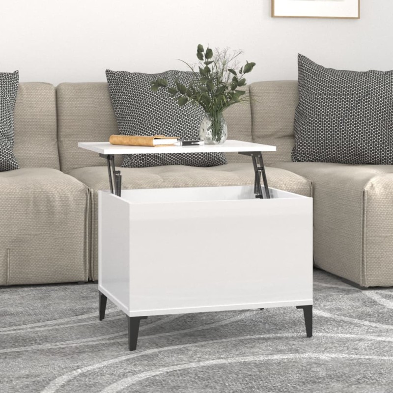 Mesa centro 60x44,5x45 cm derivados de madeira branco brilhante-Mesas de centro-Home Retail