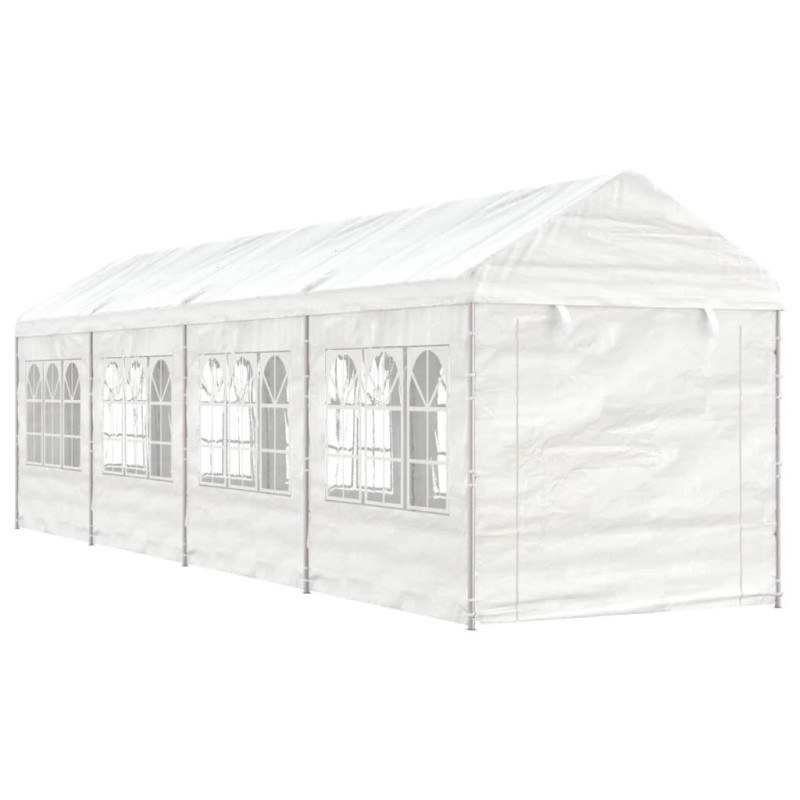 Gazebo com telhado 8,92x2,28x2,69 m polietileno branco-Toldos e gazebos-Home Retail