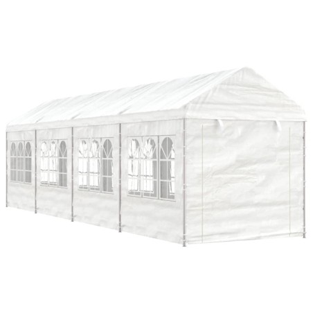 Gazebo com telhado 8,92x2,28x2,69 m polietileno branco