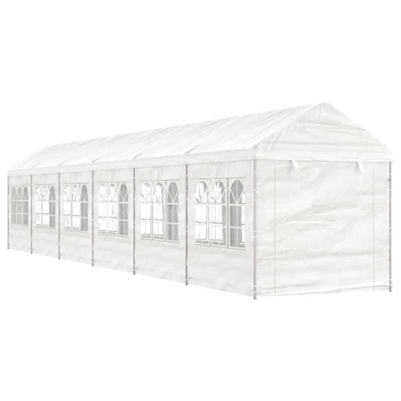 Gazebo com telhado 13,38x2,28x2,69 m polietileno branco-Toldos e gazebos-Home Retail