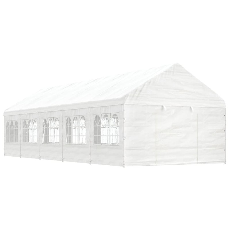 Gazebo com telhado 11,15x4,08x3,22 m polietileno branco-Toldos e gazebos-Home Retail