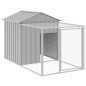 Galinheiro com anexo 117x1221x123cm aço galvanizado cinza-claro