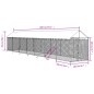 Canil de exterior com teto 2x14x2,5 m aço galvanizado prateado