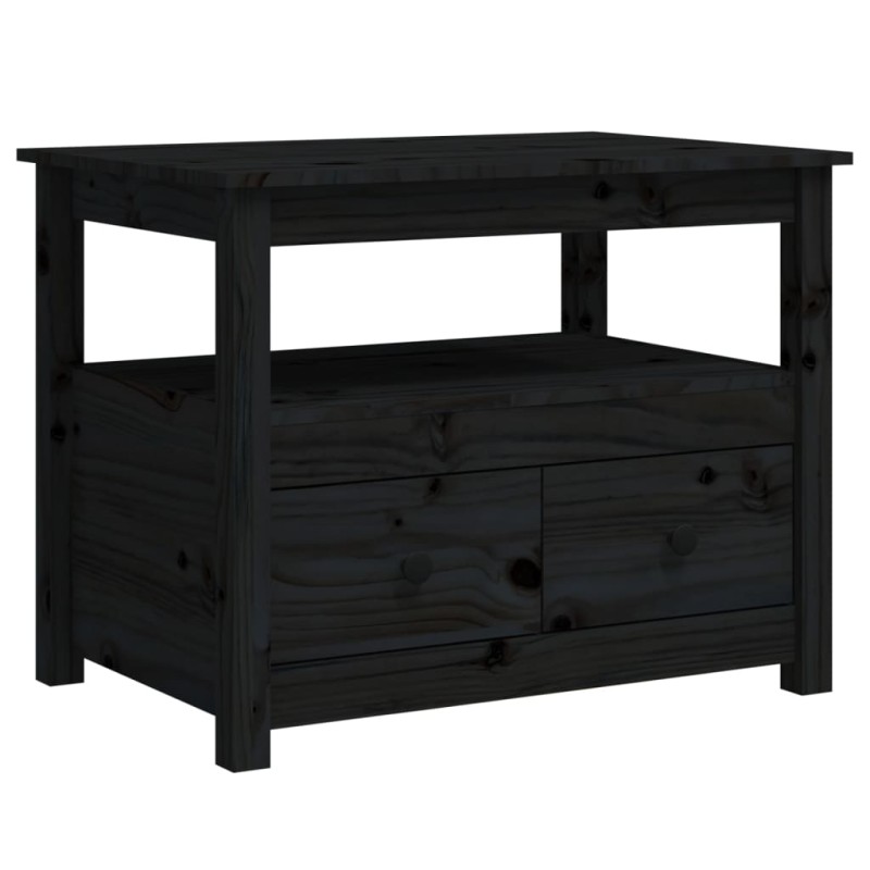 Mesa de centro 71x49x55 cm pinho maciço preto-Mesas de centro-Home Retail