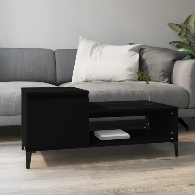 Mesa de centro 100x50x45 cm derivados de madeira preto-Mesas de centro-Home Retail