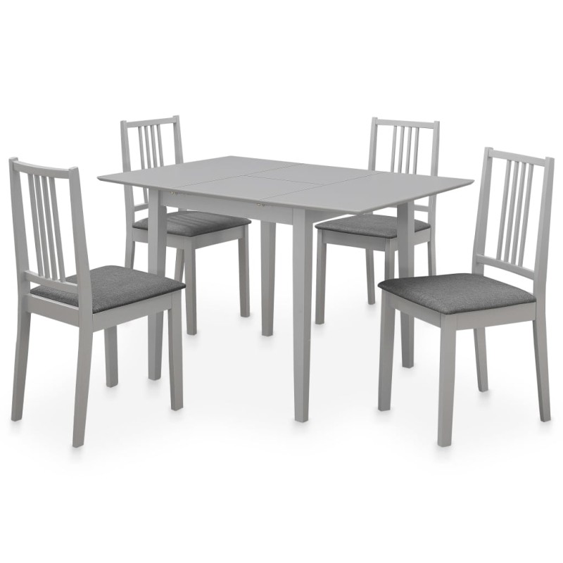 5 pcs conjunto de jantar MDF cinzento-Conjuntos de móveis para cozinha e sala de jantar-Home Retail