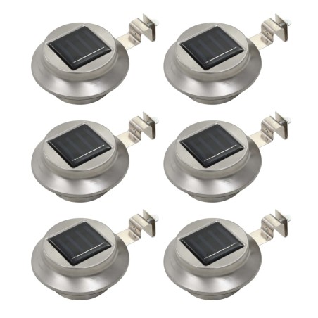 Candeeiro de exterior solar LED 6 pcs branco redondo 12 cm